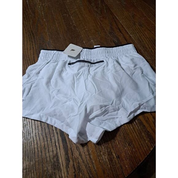 New Small  Fabletics Bright White and Black Breathe Run Shorts with Built in Pan - Picture 10 of 12